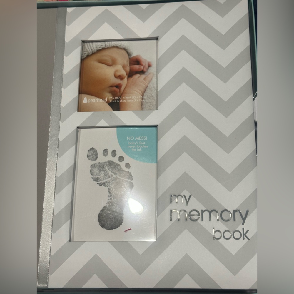Baby Memory Book with Silver Accents